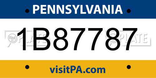 1B87787 Pennsylvania License Plate