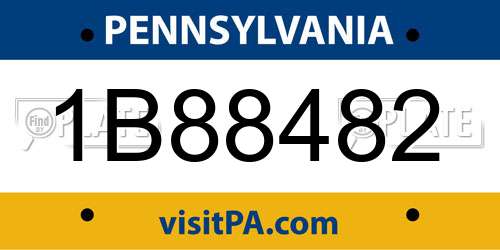 1B88482 Pennsylvania License Plate