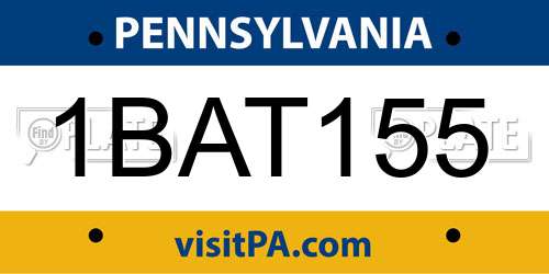 1BAT155 Pennsylvania License Plate