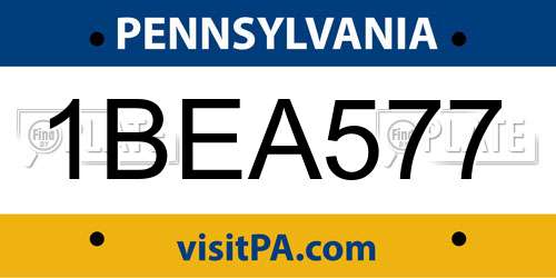 1BEA577 Pennsylvania License Plate