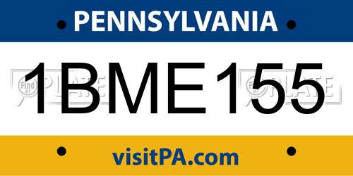 1BME155 Pennsylvania License Plate