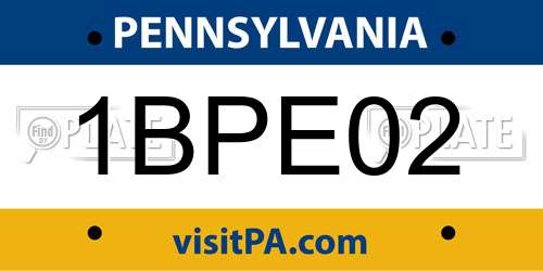 1BPE02 Pennsylvania License Plate