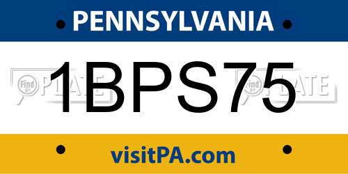 1BPS75 Pennsylvania License Plate