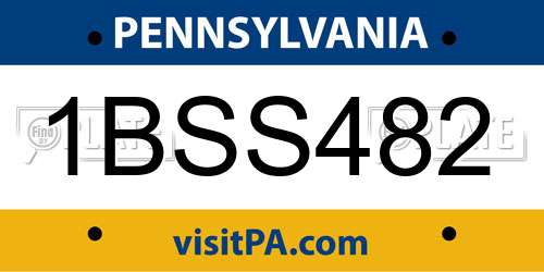 1BSS482 Pennsylvania License Plate