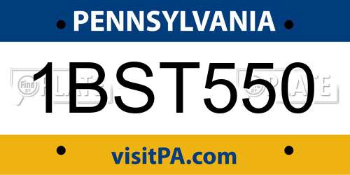 1BST550 Pennsylvania License Plate