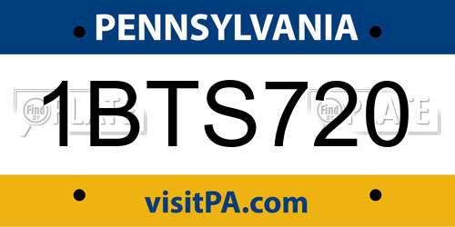 1BTS720 Pennsylvania License Plate
