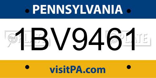 1BV9461 Pennsylvania License Plate