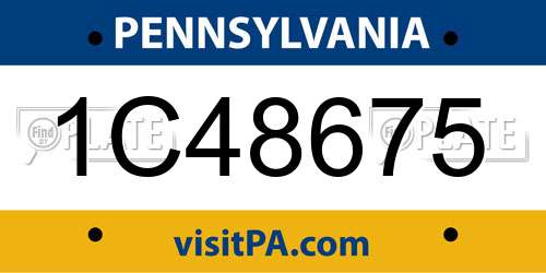 1C48675 Pennsylvania License Plate