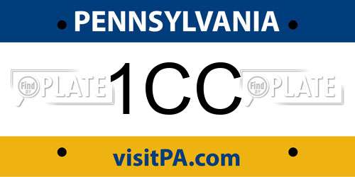 1CC Pennsylvania License Plate