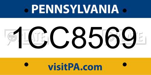 1CC8569 Pennsylvania License Plate
