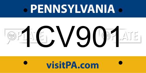 1CV901 Pennsylvania License Plate