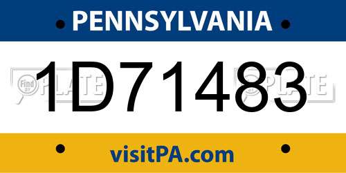 1D71483 Pennsylvania License Plate