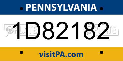 1D82182 Pennsylvania License Plate