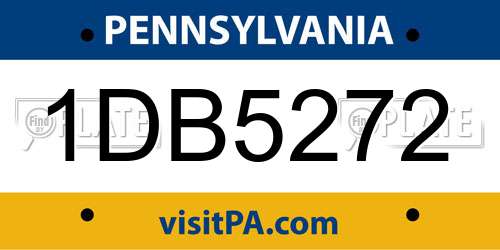 1DB5272 Pennsylvania License Plate