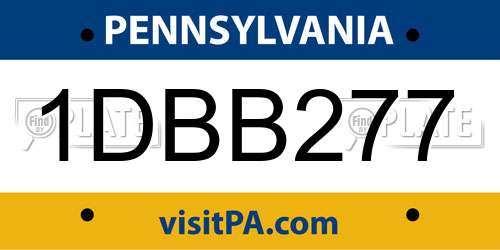 1DBB277 Pennsylvania License Plate