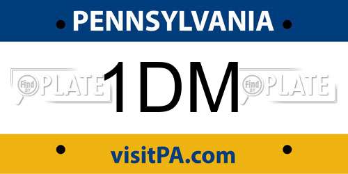 1DM Pennsylvania License Plate