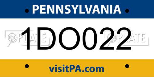 1DO022 Pennsylvania License Plate