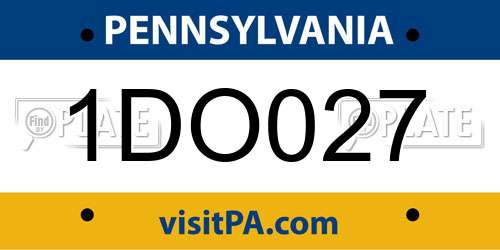 1DO027 Pennsylvania License Plate