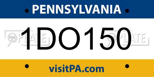 1DO150 Pennsylvania License Plate