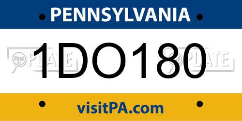 1DO180 Pennsylvania License Plate