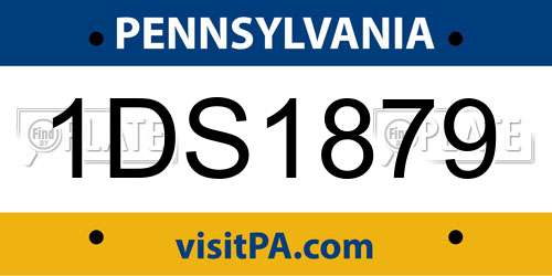 1DS1879 Pennsylvania License Plate