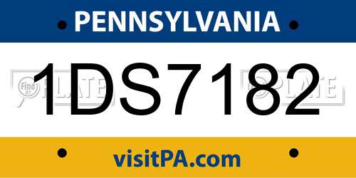 1DS7182 Pennsylvania License Plate