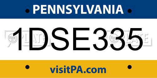 1DSE335 Pennsylvania License Plate