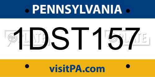 1DST157 Pennsylvania License Plate