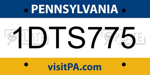 1DTS775 Pennsylvania License Plate