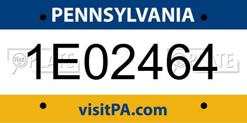 1E02464 Pennsylvania License Plate