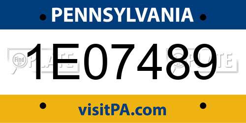 1E07489 Pennsylvania License Plate