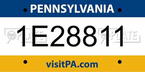 1E28811 Pennsylvania License Plate