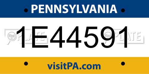 1E44591 Pennsylvania License Plate