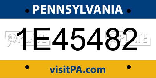 1E45482 Pennsylvania License Plate