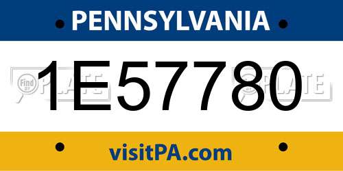 1E57780 Pennsylvania License Plate