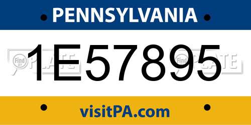 1E57895 Pennsylvania License Plate