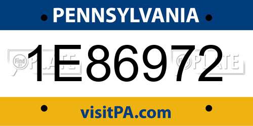 1E86972 Pennsylvania License Plate