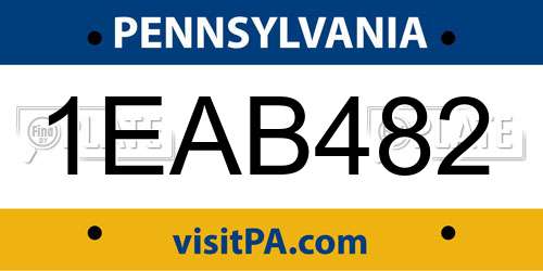 1EAB482 Pennsylvania License Plate