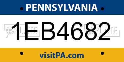 1EB4682 Pennsylvania License Plate