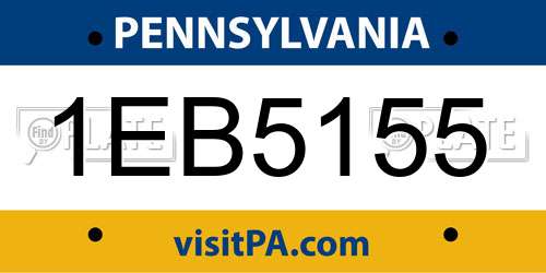 1EB5155 Pennsylvania License Plate