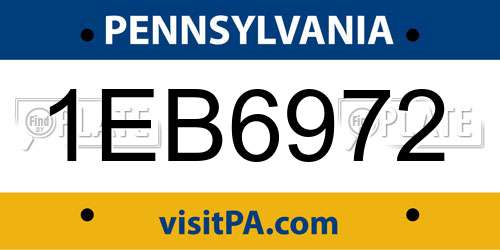 1EB6972 Pennsylvania License Plate