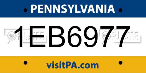 1EB6977 Pennsylvania License Plate