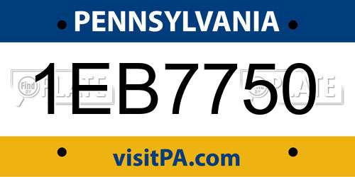 1EB7750 Pennsylvania License Plate
