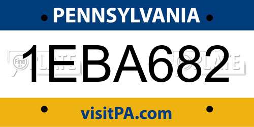 1EBA682 Pennsylvania License Plate