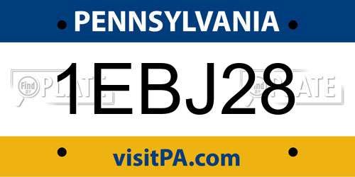 1EBJ28 Pennsylvania License Plate
