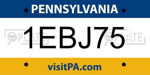 1EBJ75 Pennsylvania License Plate