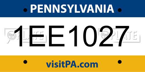 1EE1027 Pennsylvania License Plate