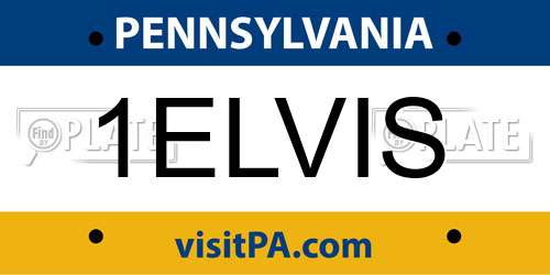 1ELVIS Pennsylvania License Plate