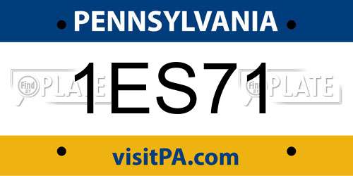 1ES71 Pennsylvania License Plate