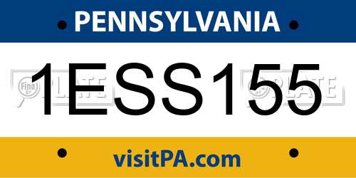 1ESS155 Pennsylvania License Plate